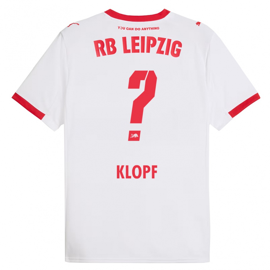 גברים כדורגל Oskar Klopf #0 לבן אדום ג'רזי ביתית 2025/26