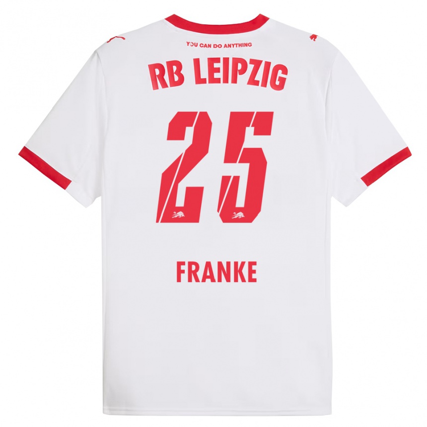 גברים כדורגל Lenny Franke #25 לבן אדום ג'רזי ביתית 2025/26