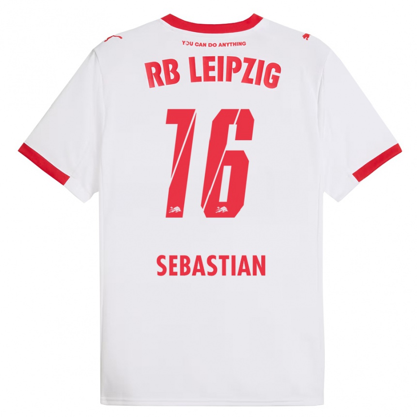 גברים כדורגל Jordy Sebastian #16 לבן אדום ג'רזי ביתית 2025/26
