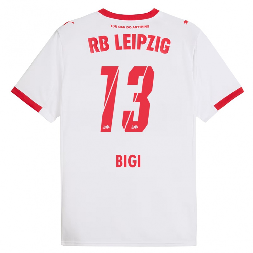 גברים כדורגל Samim Bigi #13 לבן אדום ג'רזי ביתית 2025/26