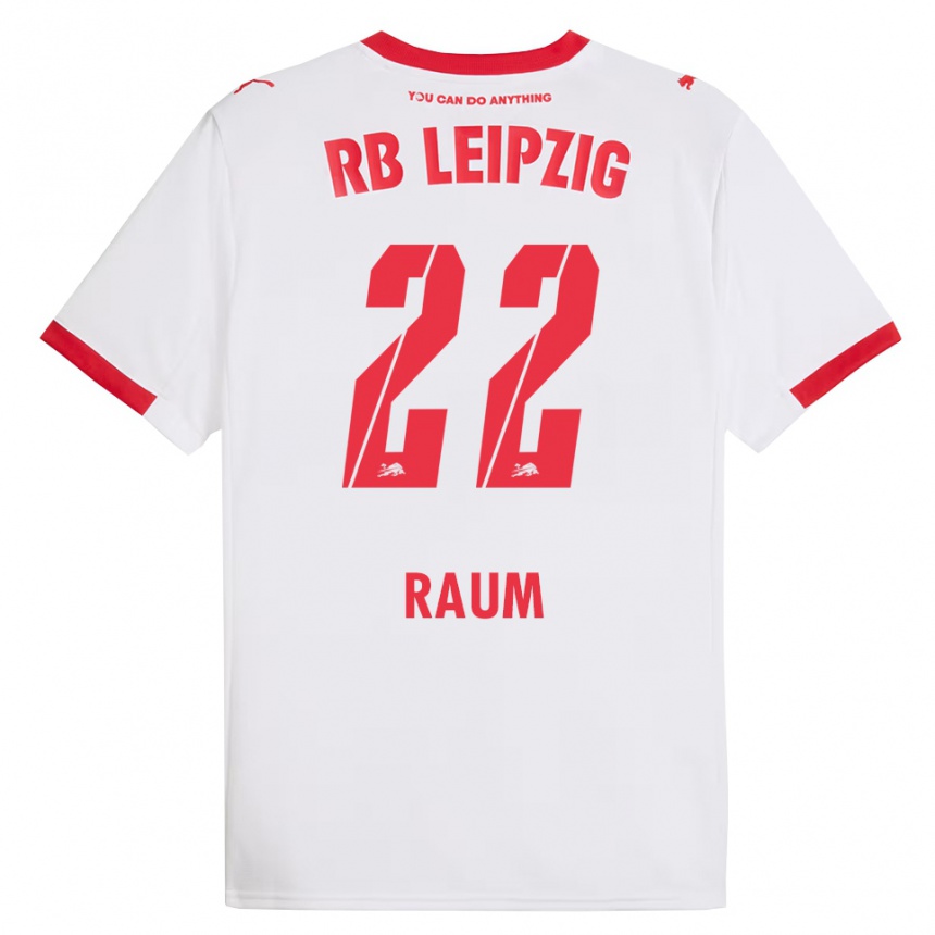 גברים כדורגל דויד ראום #22 לבן אדום ג'רזי ביתית 2025/26