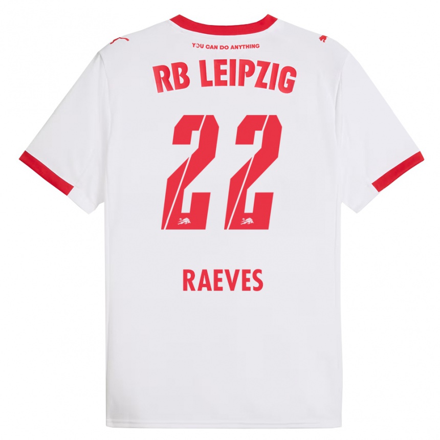 גברים כדורגל Dries Raeves #22 לבן אדום ג'רזי ביתית 2025/26