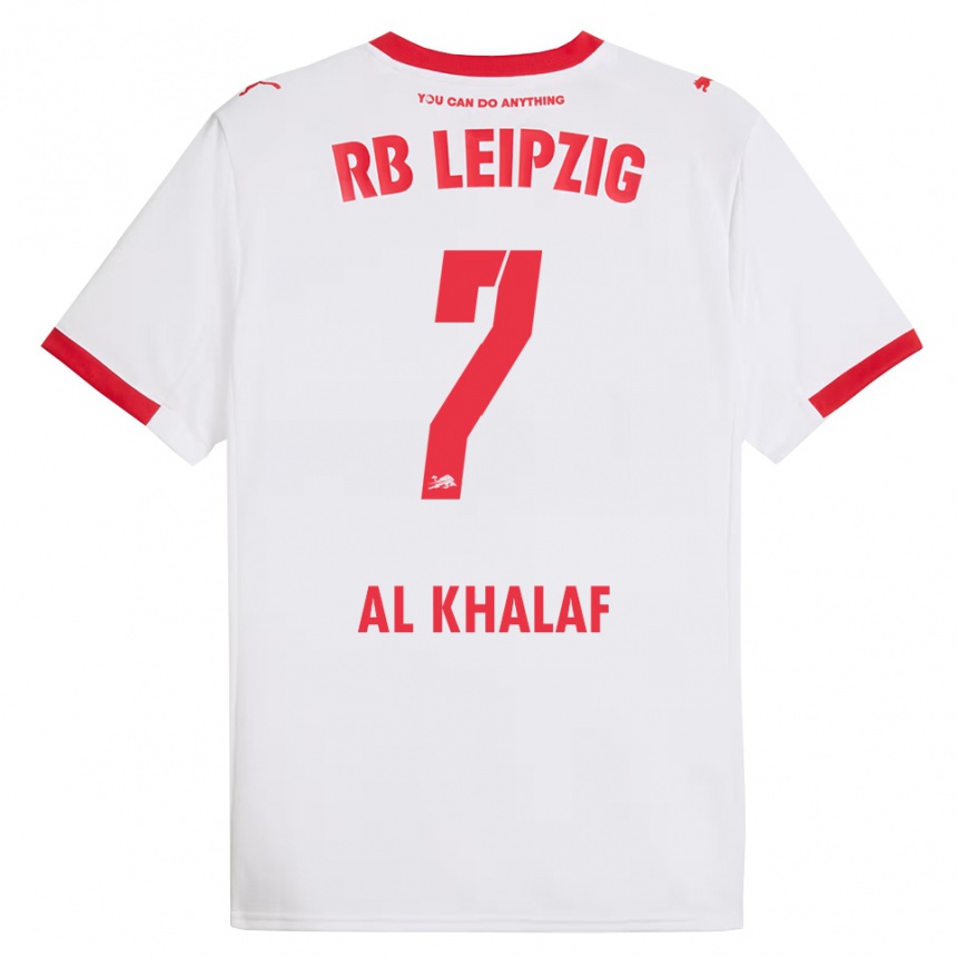 גברים כדורגל Abdul Al Khalaf #7 לבן אדום ג'רזי ביתית 2025/26