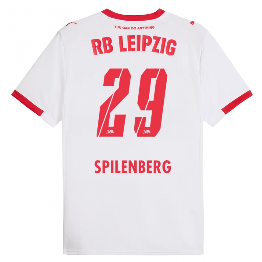 גברים כדורגל Maja Spilenberg #29 לבן אדום ג'רזי ביתית 2025/26