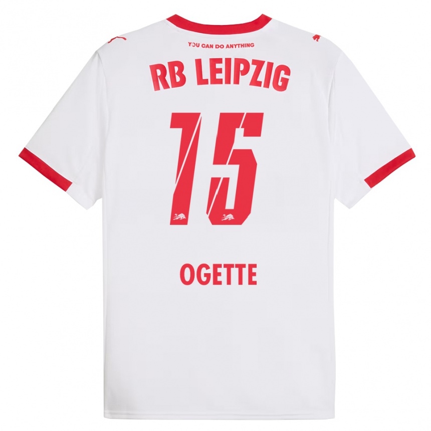 גברים כדורגל Israel Ogette #15 לבן אדום ג'רזי ביתית 2025/26