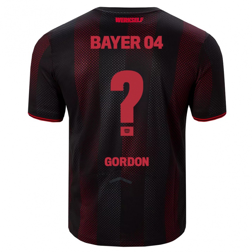 גברים כדורגל Max Gordon #0 שחור אדום ג'רזי ביתית 2025/26