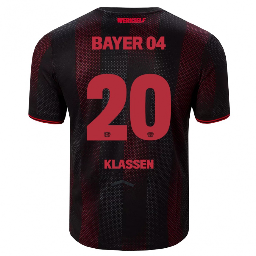 גברים כדורגל Ole Klaßen #20 שחור אדום ג'רזי ביתית 2025/26