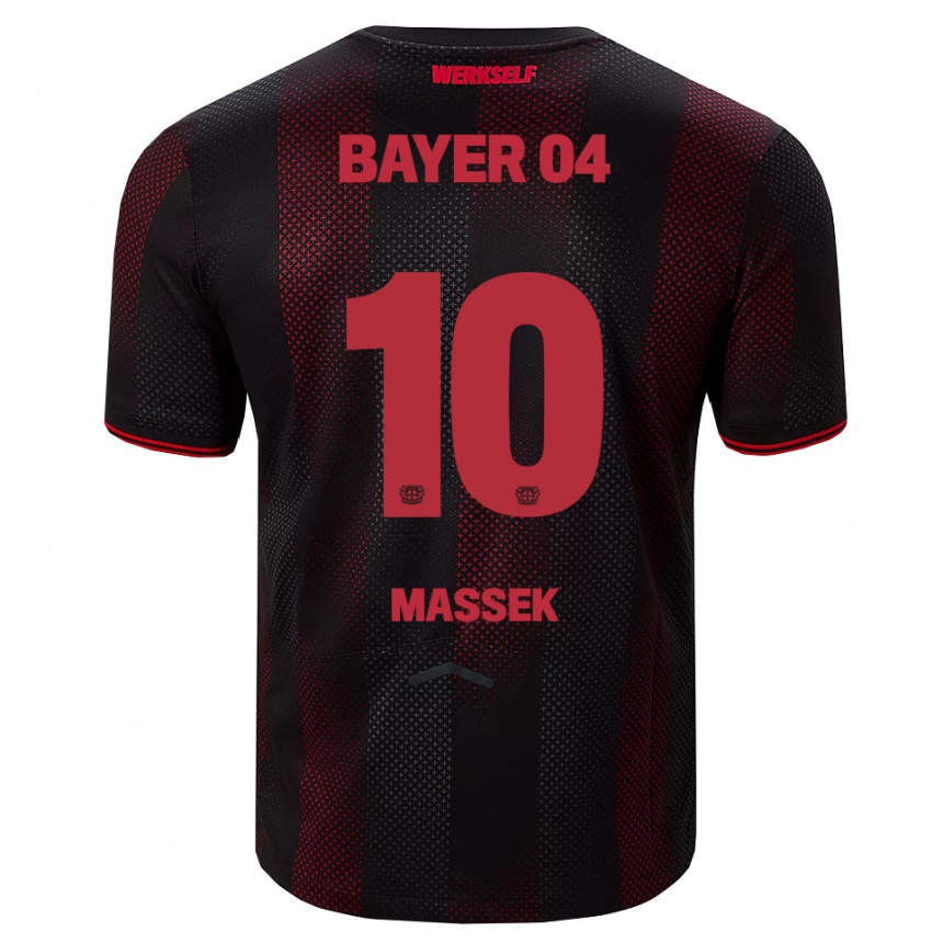 גברים כדורגל Ivan Massek #10 שחור אדום ג'רזי ביתית 2025/26