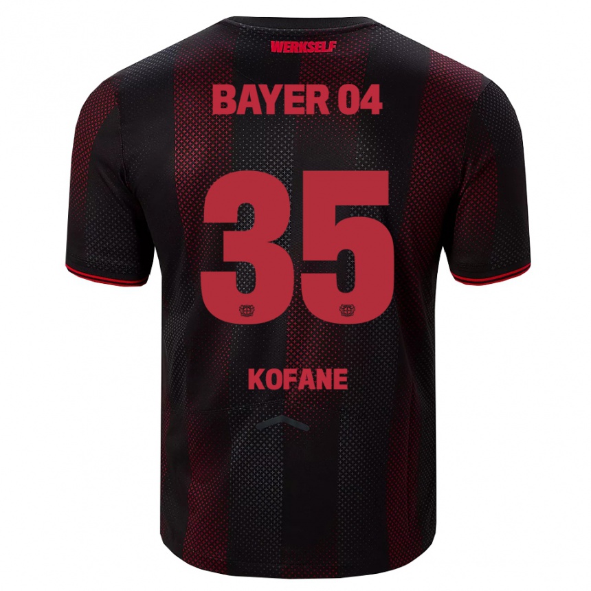 גברים כדורגל Christian Kofane #35 שחור אדום ג'רזי ביתית 2025/26