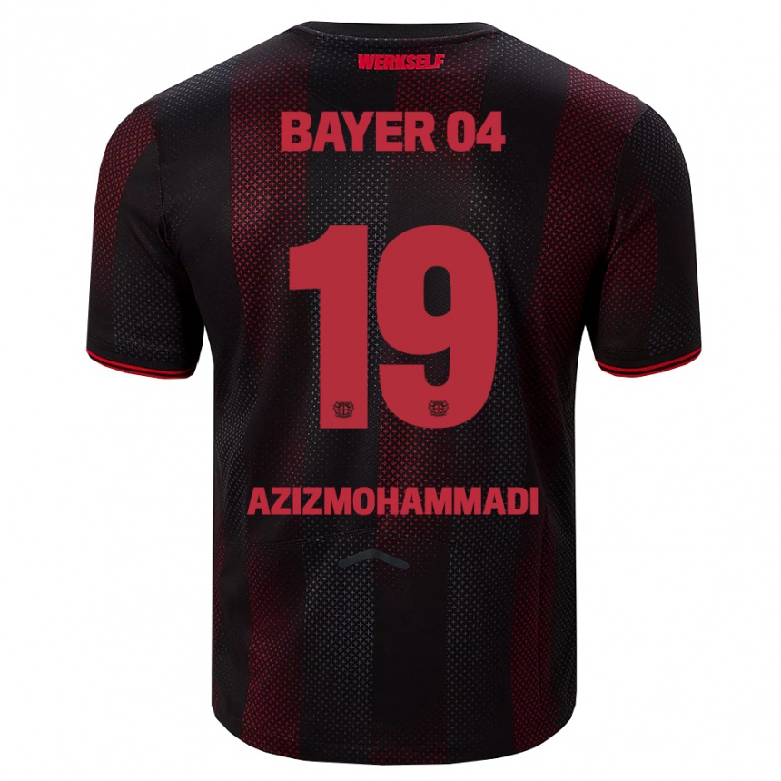 גברים כדורגל Mick Azizmohammadi #19 שחור אדום ג'רזי ביתית 2025/26