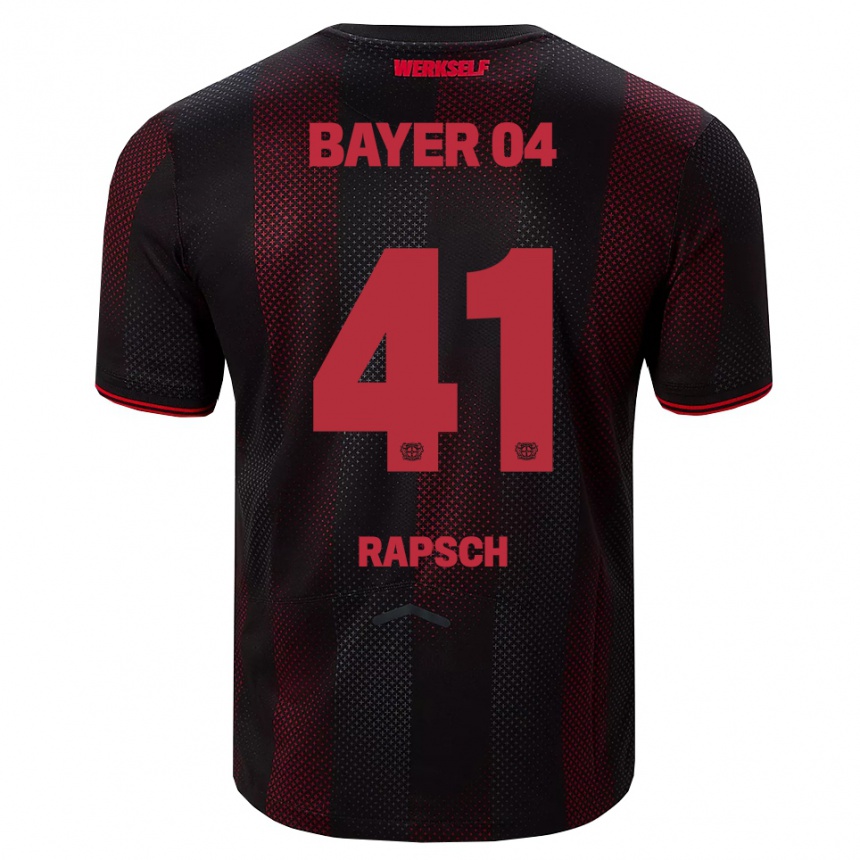 גברים כדורגל Simeon Rapsch #41 שחור אדום ג'רזי ביתית 2025/26
