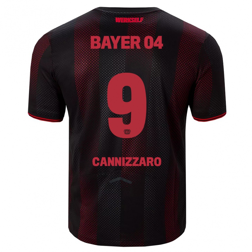 גברים כדורגל Simone Cannizzaro #9 שחור אדום ג'רזי ביתית 2025/26