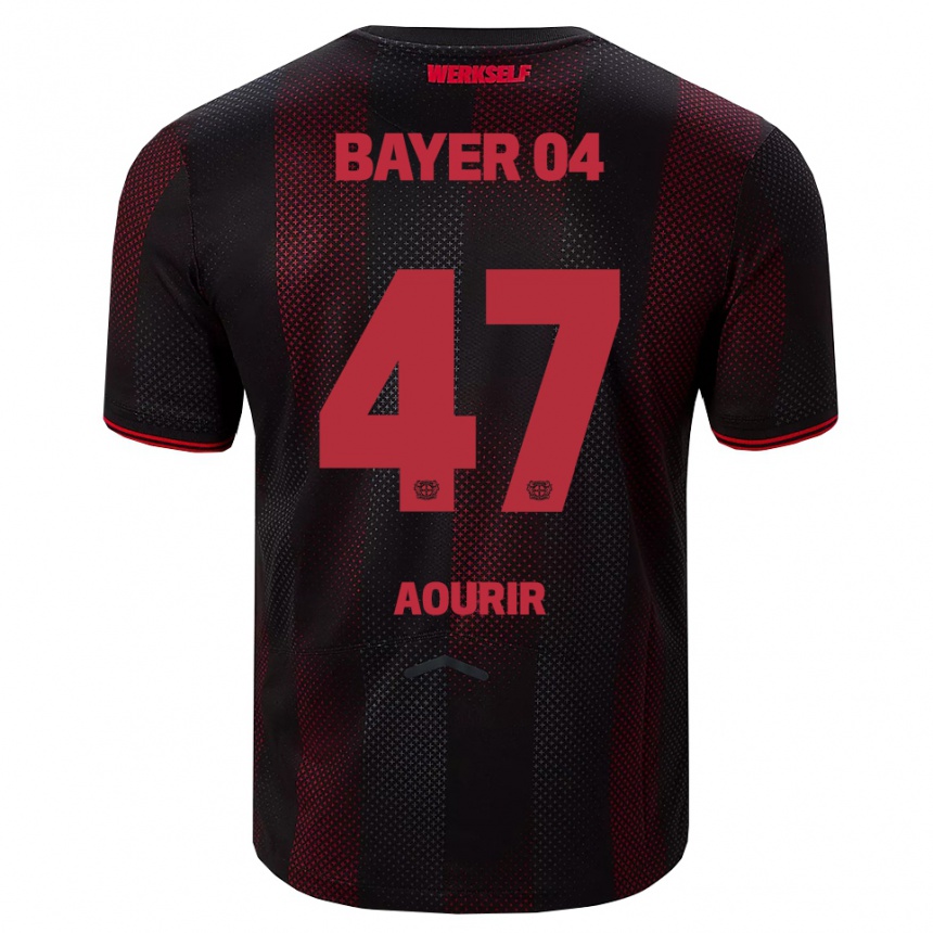גברים כדורגל Ayman Aourir #47 שחור אדום ג'רזי ביתית 2025/26