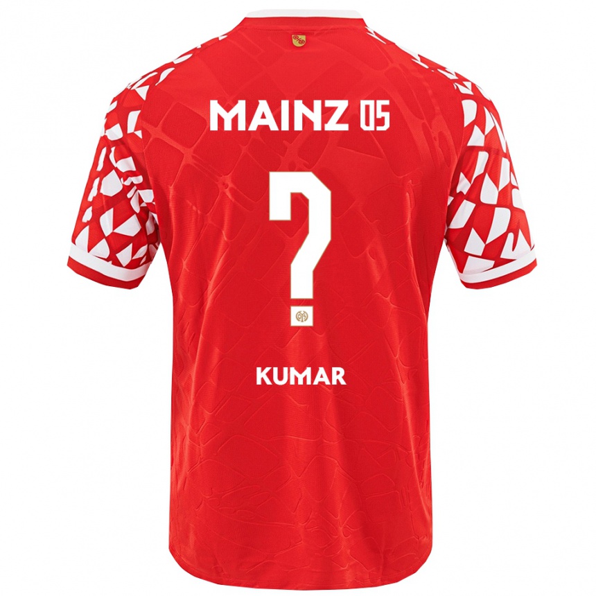 גברים כדורגל Florian Kumar #0 אדום לבן ג'רזי ביתית 2025/26