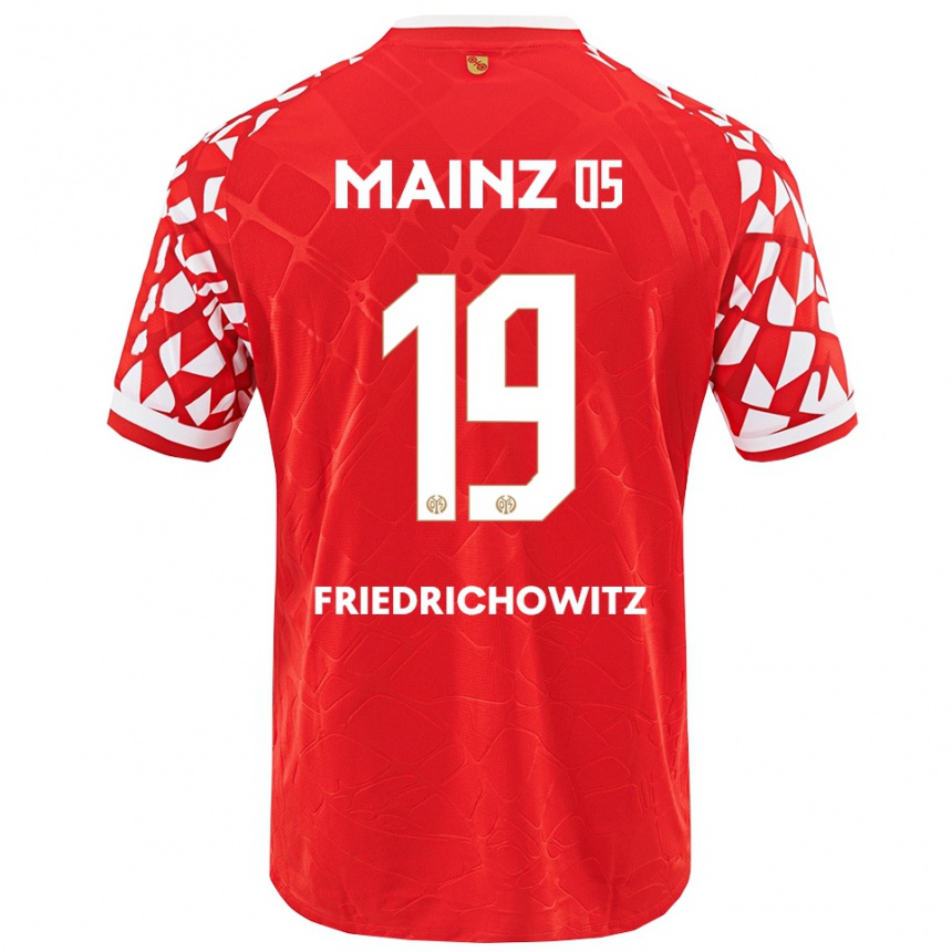 גברים כדורגל Anna Friedrichowitz #19 אדום לבן ג'רזי ביתית 2025/26