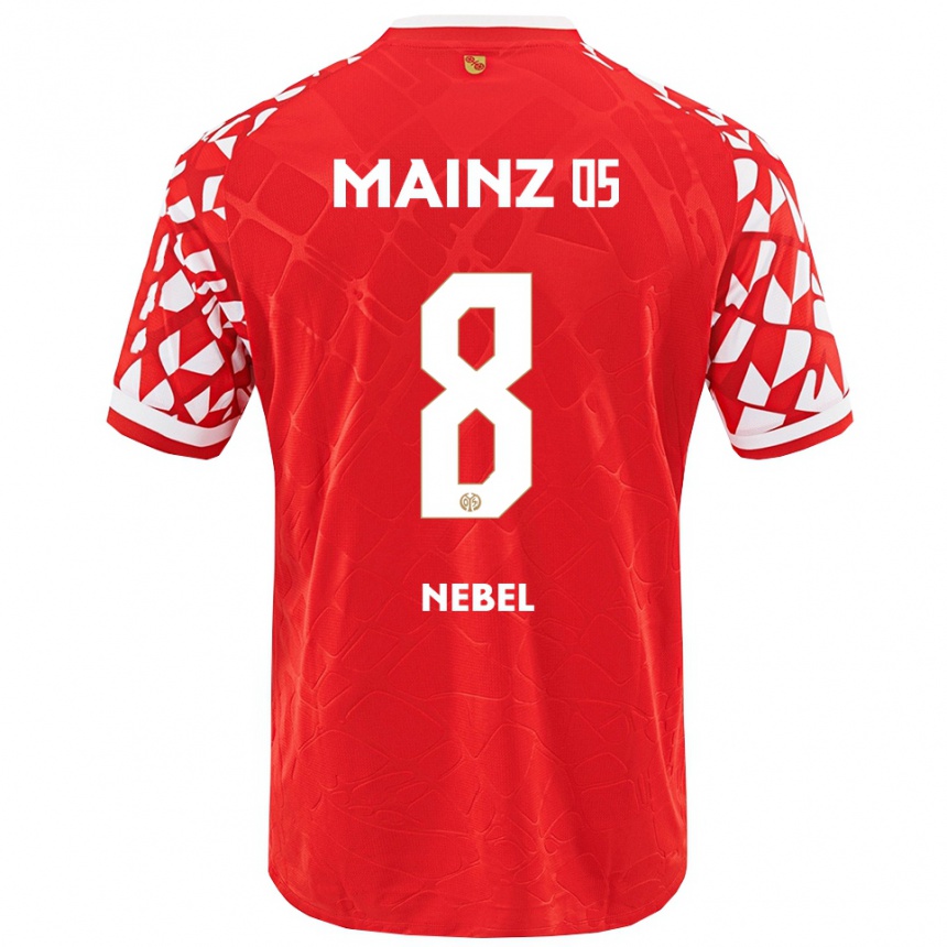 גברים כדורגל פאול נבל #8 אדום לבן ג'רזי ביתית 2025/26