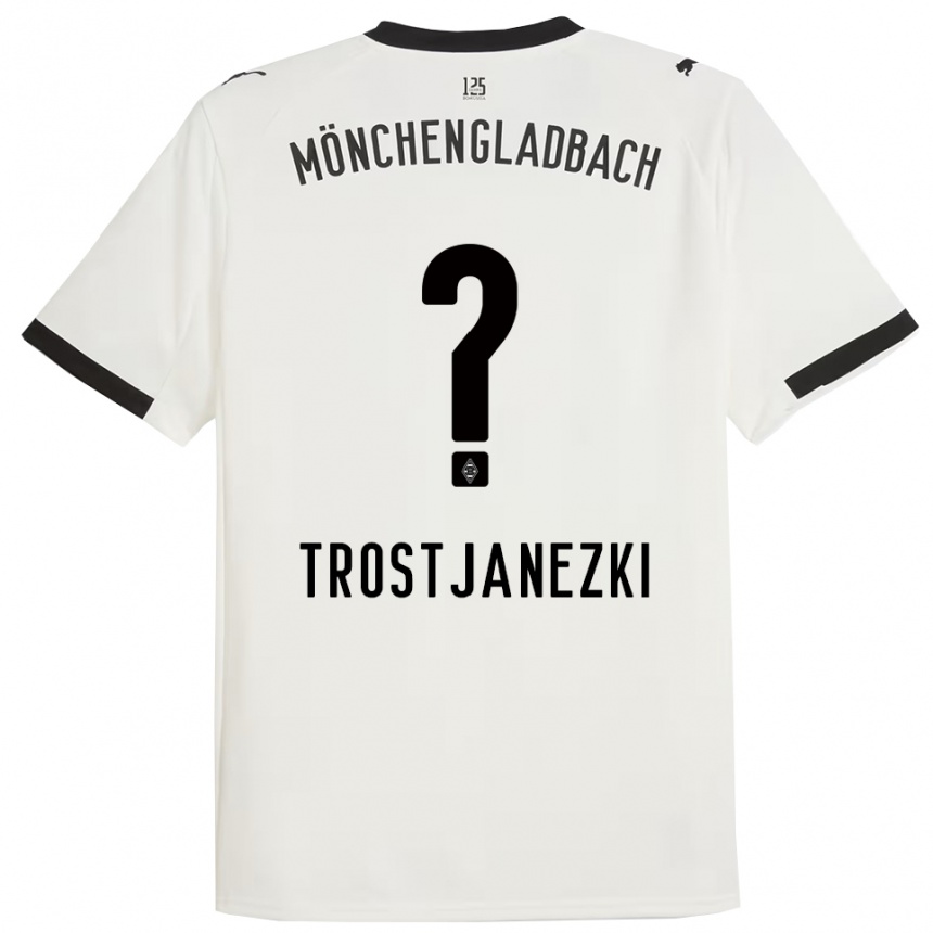גברים כדורגל Noel Trostjanezki #0 לבן שחור ג'רזי ביתית 2025/26