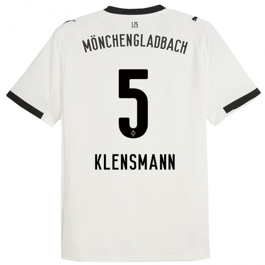 גברים כדורגל Paula Klensmann #5 לבן שחור ג'רזי ביתית 2025/26