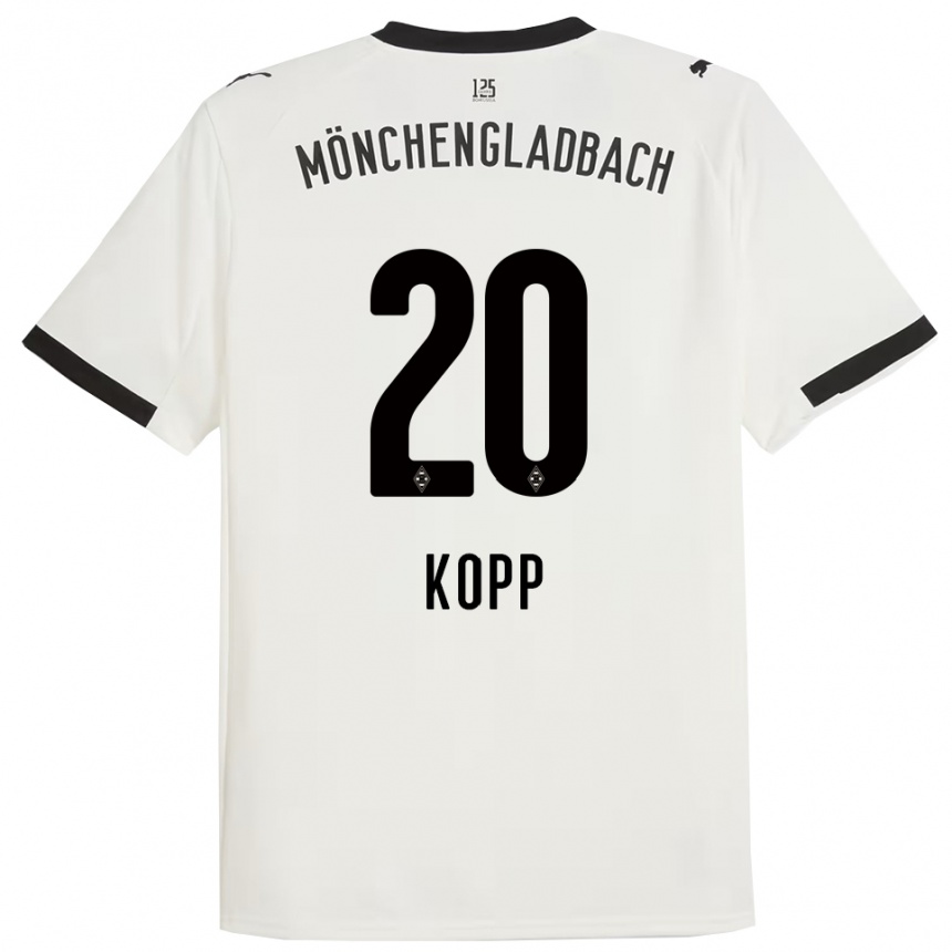 גברים כדורגל Leonie Köpp #20 לבן שחור ג'רזי ביתית 2025/26