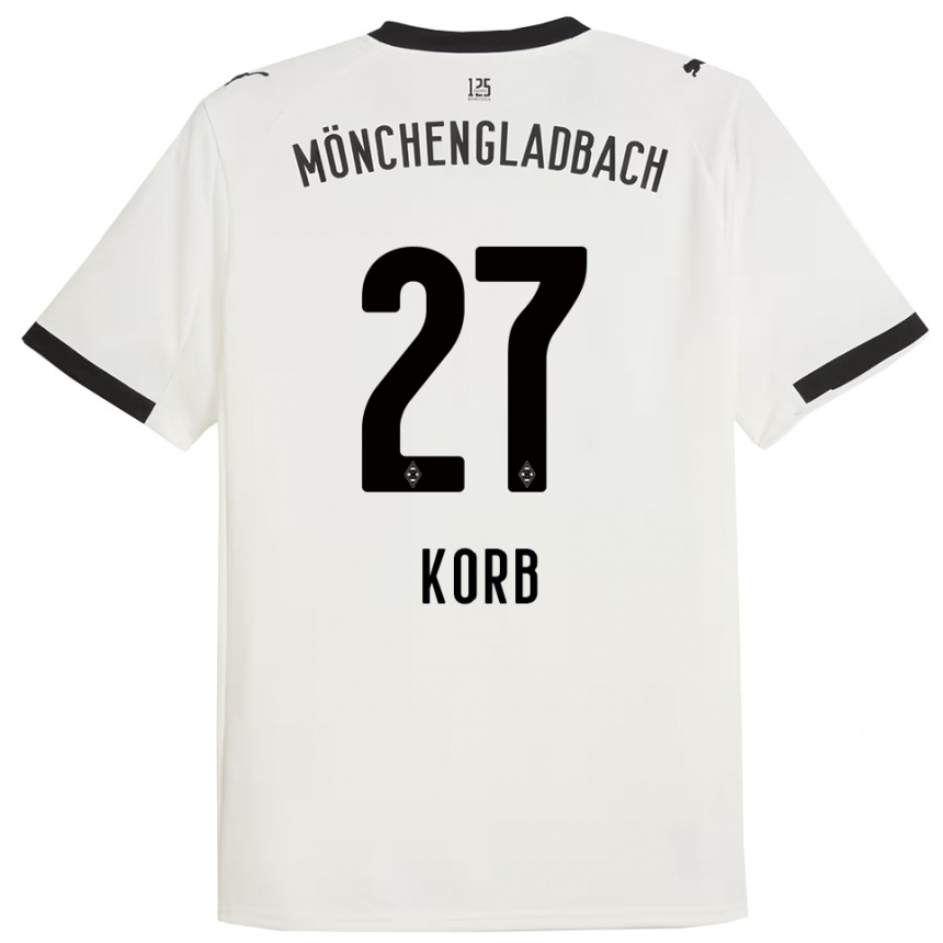 גברים כדורגל יוליאן קורב #27 לבן שחור ג'רזי ביתית 2025/26