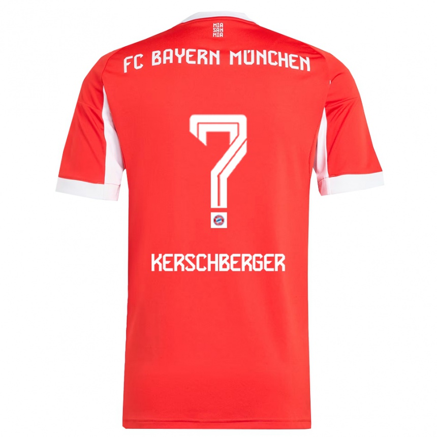 גברים כדורגל Paul Kerschberger #0 אדום לבן ג'רזי ביתית 2025/26