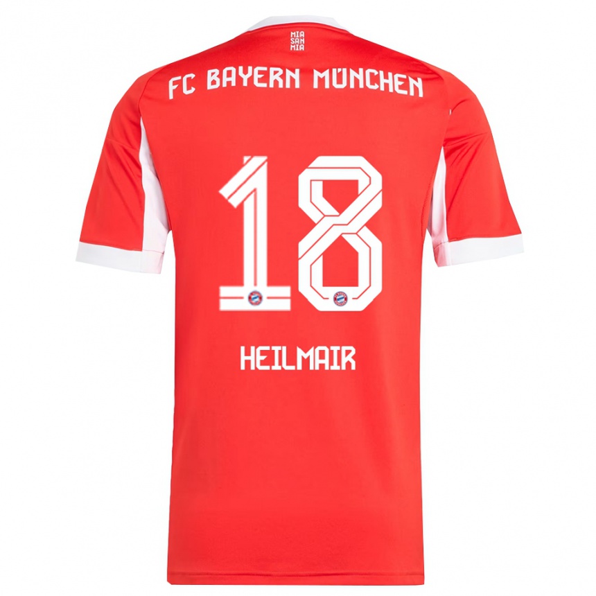גברים כדורגל Hannes Heilmair #18 אדום לבן ג'רזי ביתית 2025/26