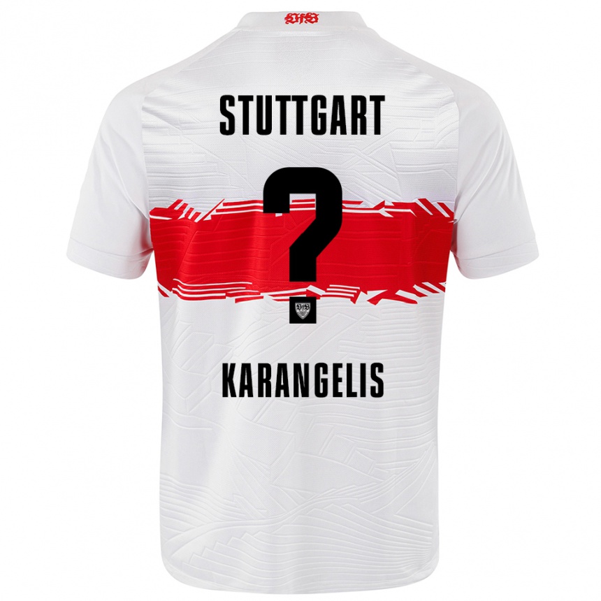 גברים כדורגל Konstantinos Karangelis #0 לבן אדום ג'רזי ביתית 2025/26