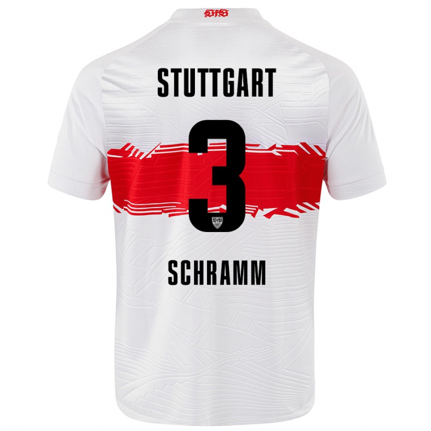 גברים כדורגל Collin Schramm #3 לבן אדום ג'רזי ביתית 2025/26