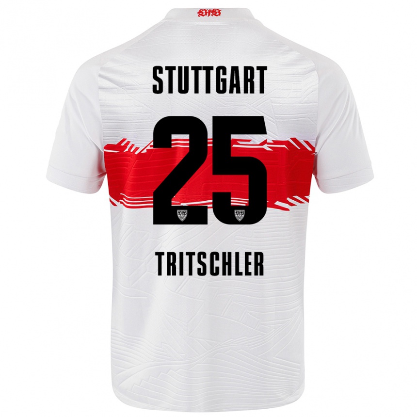 גברים כדורגל דייוויד טריצ׳לר #25 לבן אדום ג'רזי ביתית 2025/26