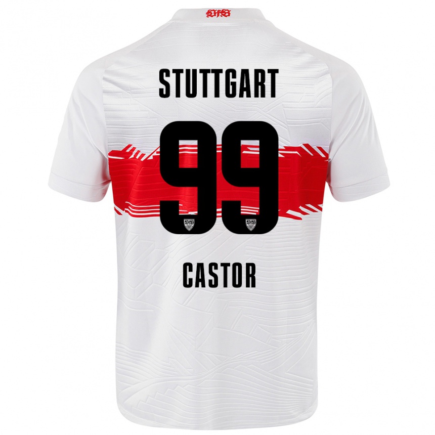גברים כדורגל Gillian Castor #99 לבן אדום ג'רזי ביתית 2025/26