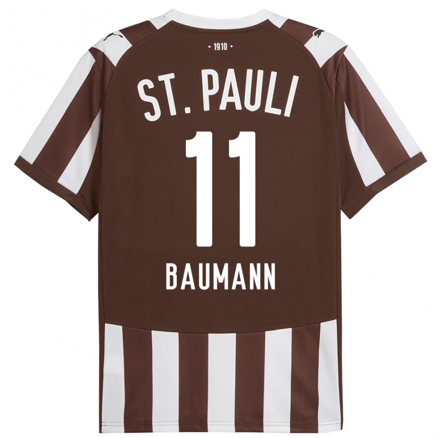 גברים כדורגל Malte Baumann #11 קפה לבן ג'רזי ביתית 2025/26