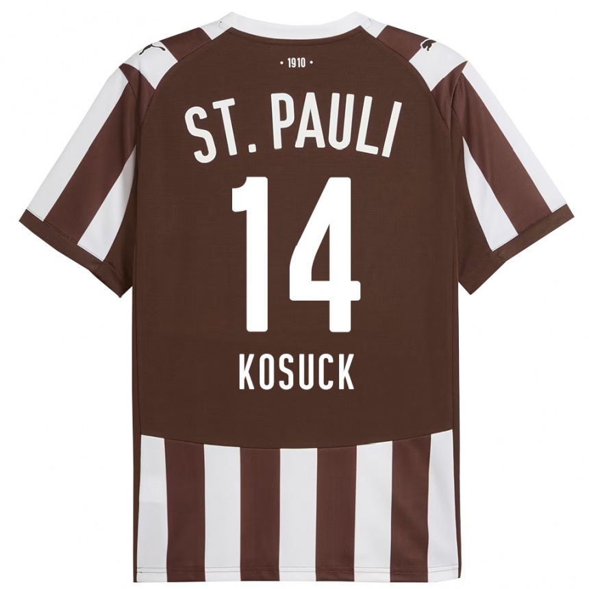 גברים כדורגל Mats Kosuck #14 קפה לבן ג'רזי ביתית 2025/26