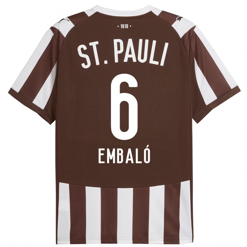 גברים כדורגל Diego Embaló #6 קפה לבן ג'רזי ביתית 2025/26