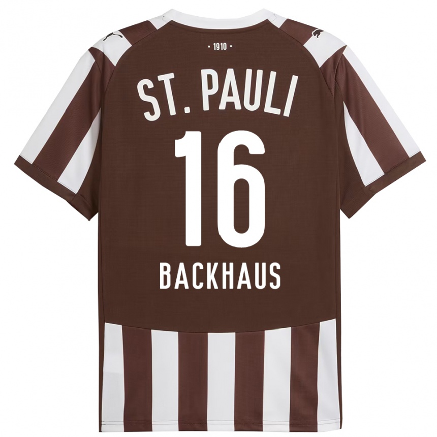 גברים כדורגל Ols Backhaus #16 קפה לבן ג'רזי ביתית 2025/26