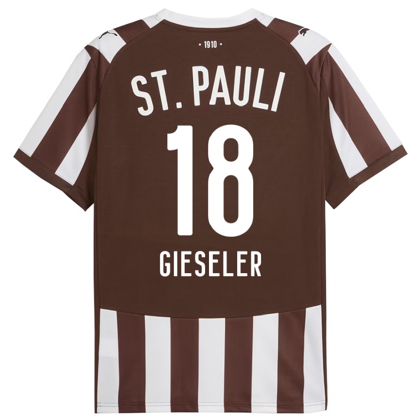 גברים כדורגל מדלן גיזלר #18 קפה לבן ג'רזי ביתית 2025/26