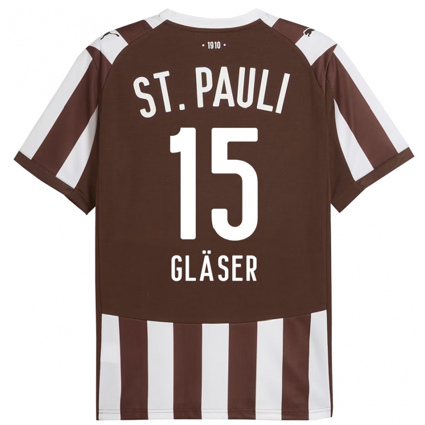 גברים כדורגל Julian Gläser #15 קפה לבן ג'רזי ביתית 2025/26