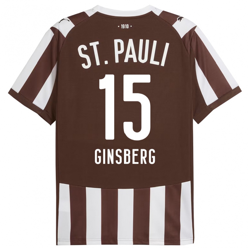 גברים כדורגל Pauline Ginsberg #15 קפה לבן ג'רזי ביתית 2025/26