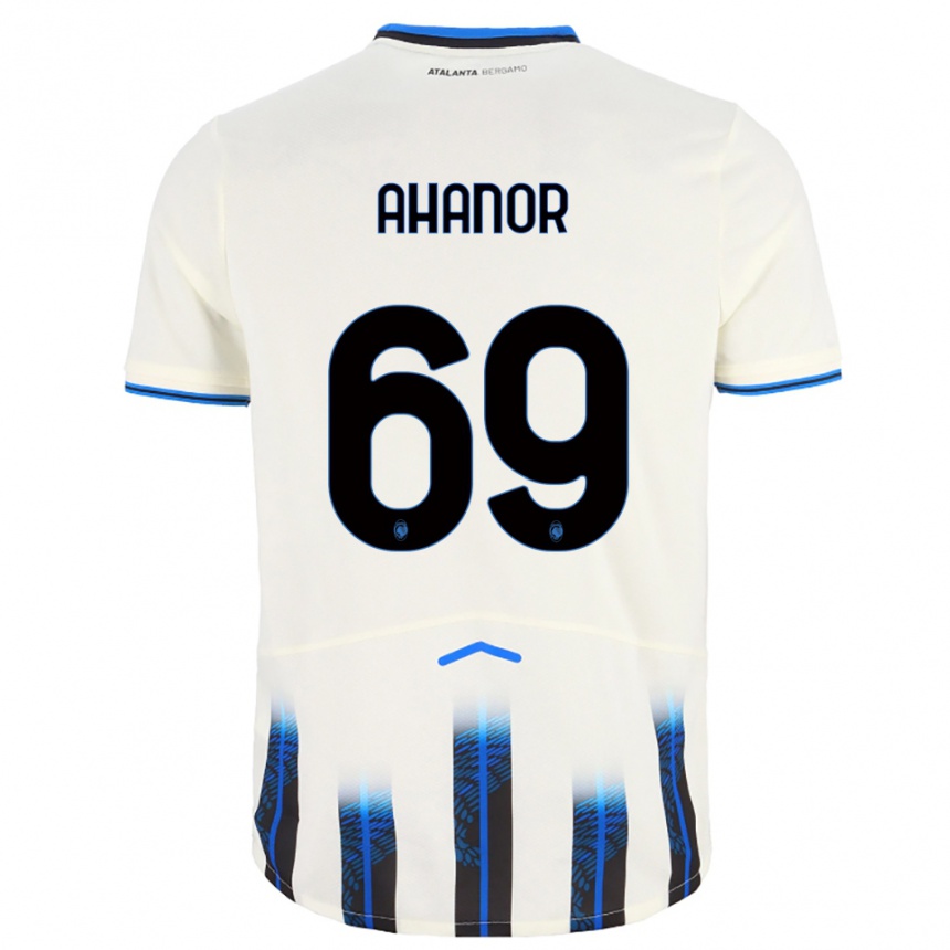 גברים כדורגל Honest Ahanor #69 לבן כחול הרחק ג'רזי 2025/26