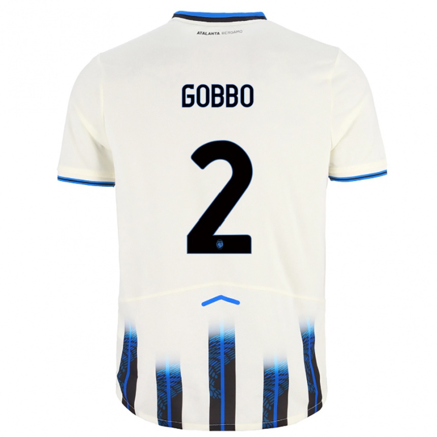 גברים כדורגל Luca Gobbo #2 לבן כחול הרחק ג'רזי 2025/26