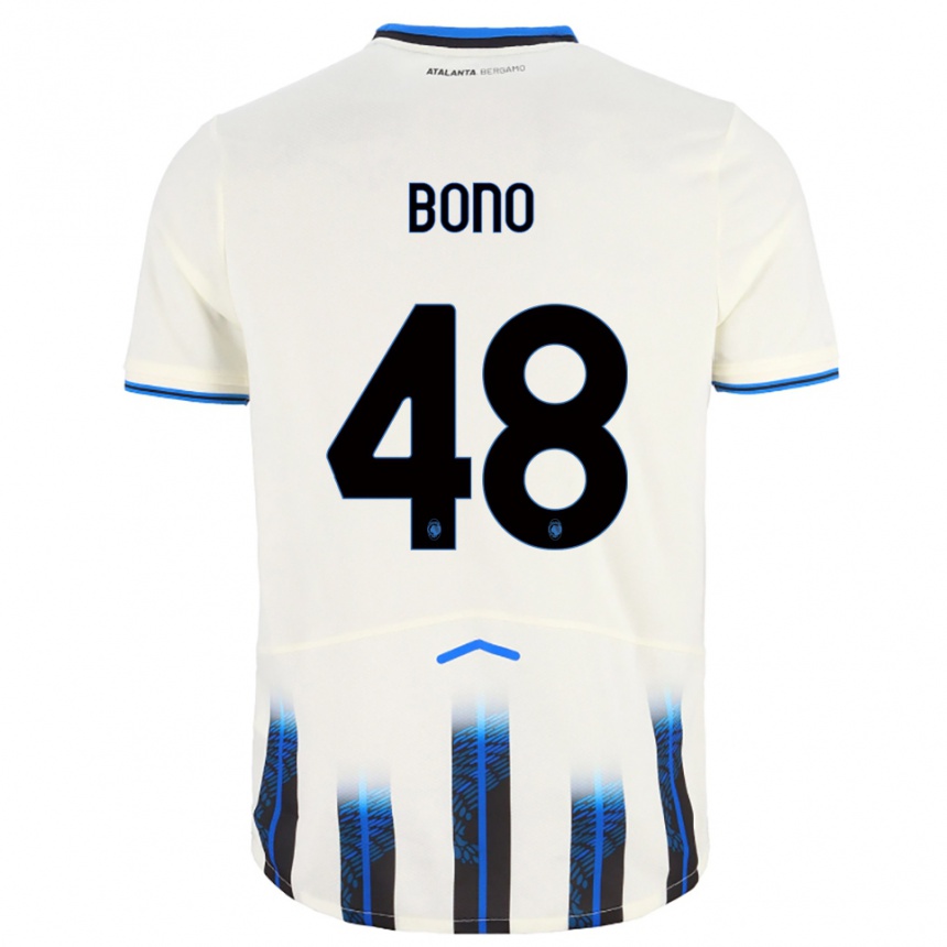 גברים כדורגל Davide Bono #48 לבן כחול הרחק ג'רזי 2025/26