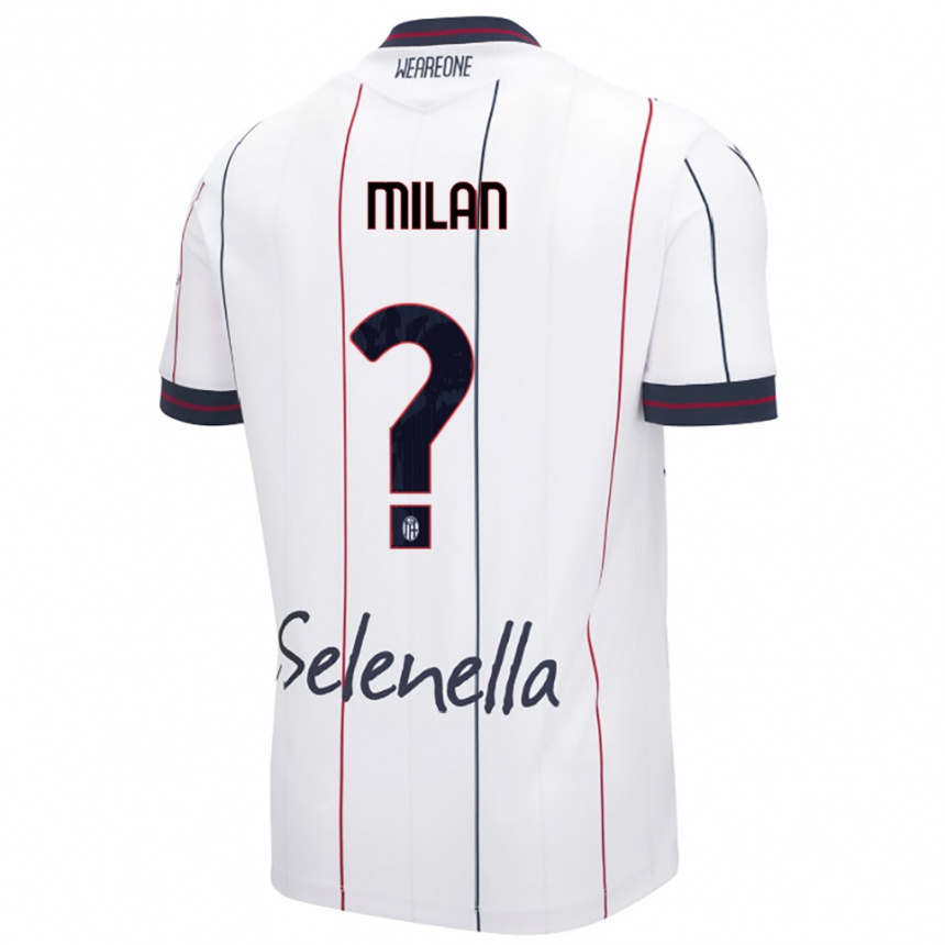 גברים כדורגל Riccardo Milan #0 לבן כחול מלכותי הרחק ג'רזי 2025/26