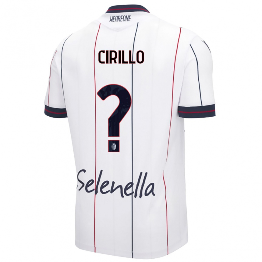 גברים כדורגל Pasquale Cirillo #0 לבן כחול מלכותי הרחק ג'רזי 2025/26