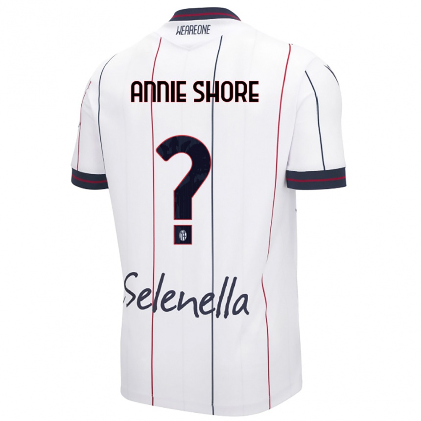 גברים כדורגל Margot Annie Shore #0 לבן כחול מלכותי הרחק ג'רזי 2025/26