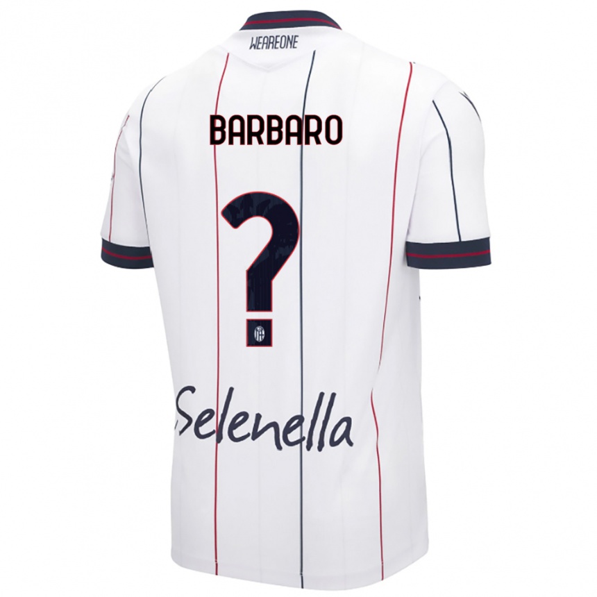 גברים כדורגל Giacomo Barbaro #0 לבן כחול מלכותי הרחק ג'רזי 2025/26