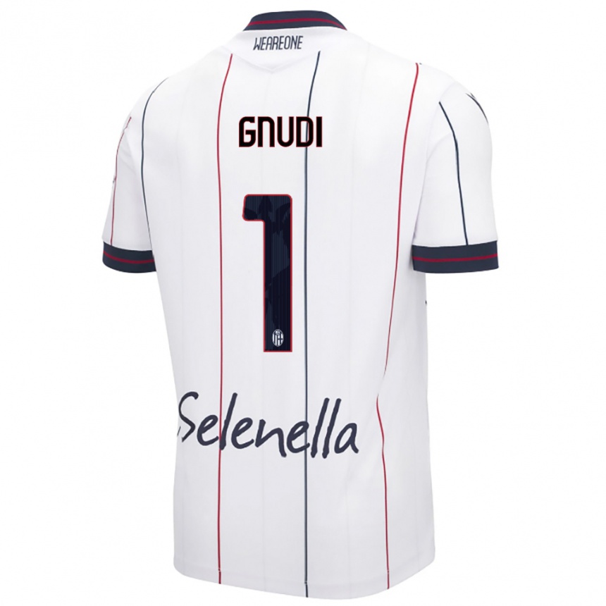 גברים כדורגל Riccardo Gnudi #1 לבן כחול מלכותי הרחק ג'רזי 2025/26