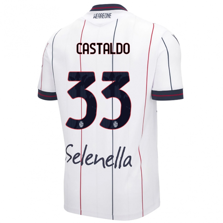 גברים כדורגל Francesco Castaldo #33 לבן כחול מלכותי הרחק ג'רזי 2025/26