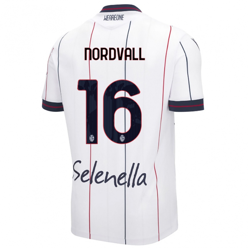 גברים כדורגל Ossian Nordvall #16 לבן כחול מלכותי הרחק ג'רזי 2025/26