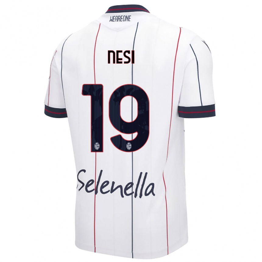 גברים כדורגל Luca Nesi #19 לבן כחול מלכותי הרחק ג'רזי 2025/26