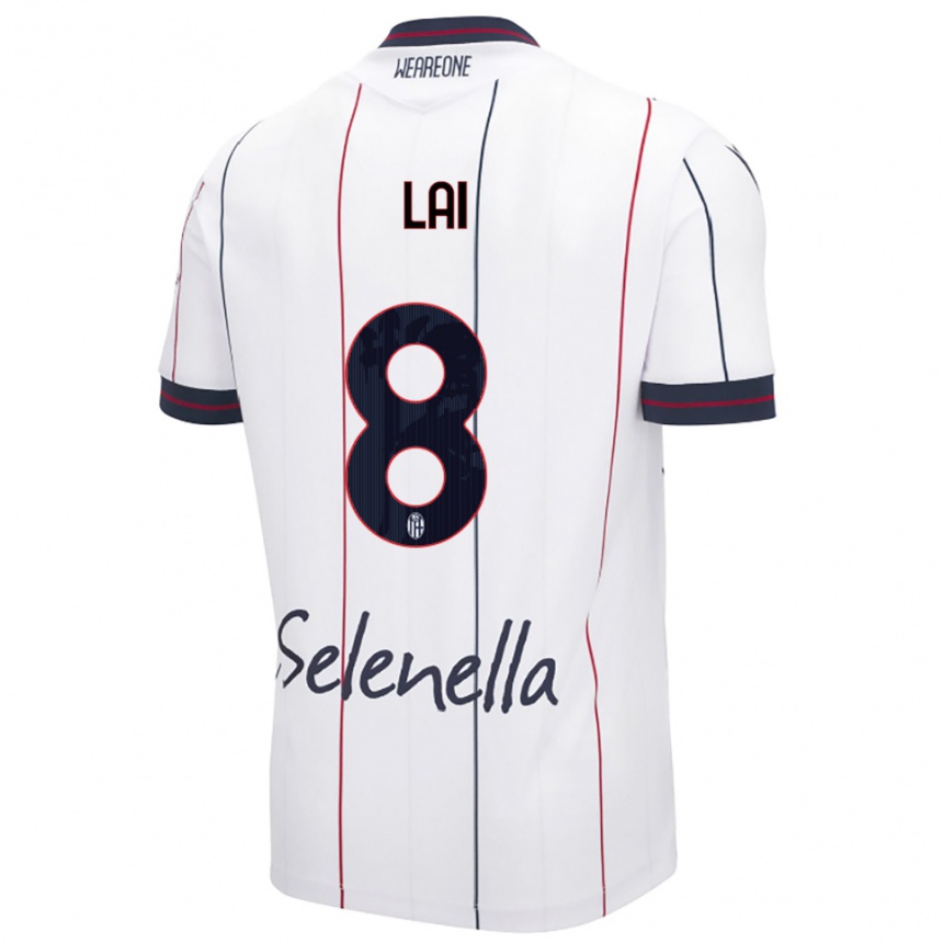 גברים כדורגל Luca Lai #8 לבן כחול מלכותי הרחק ג'רזי 2025/26