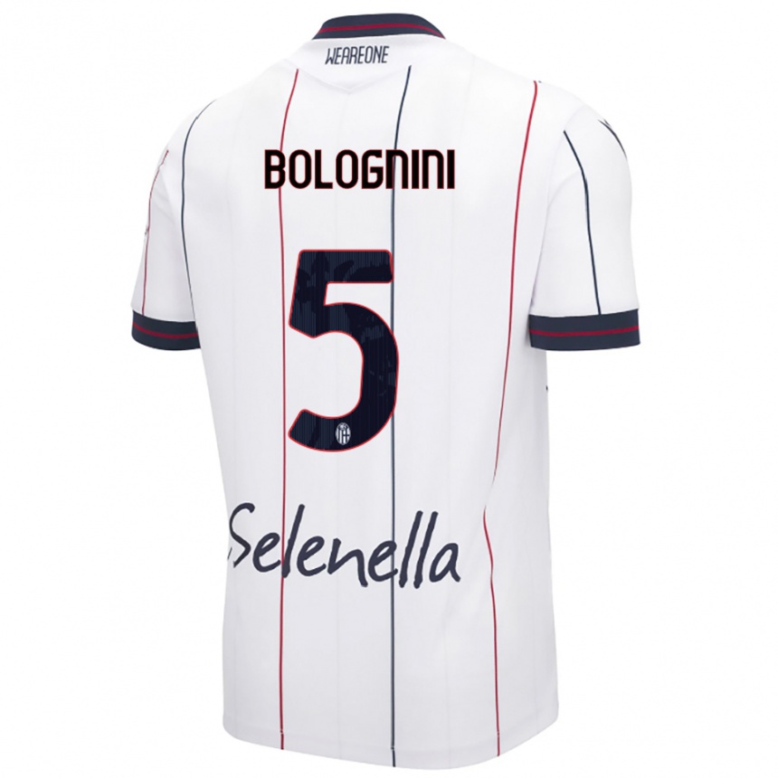 גברים כדורגל Andrea Bolognini #5 לבן כחול מלכותי הרחק ג'רזי 2025/26